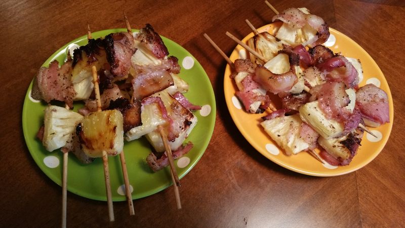 夏威夷風的烤鳳梨培根串燒❤!!!