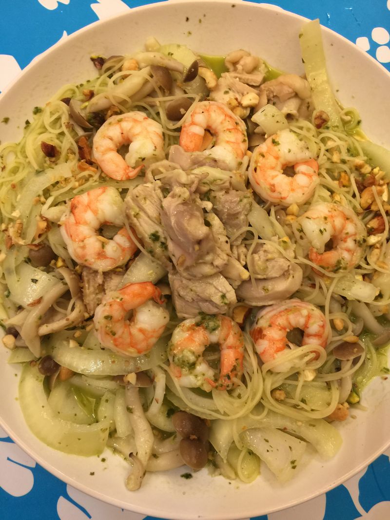 青醬海陸義大利麵