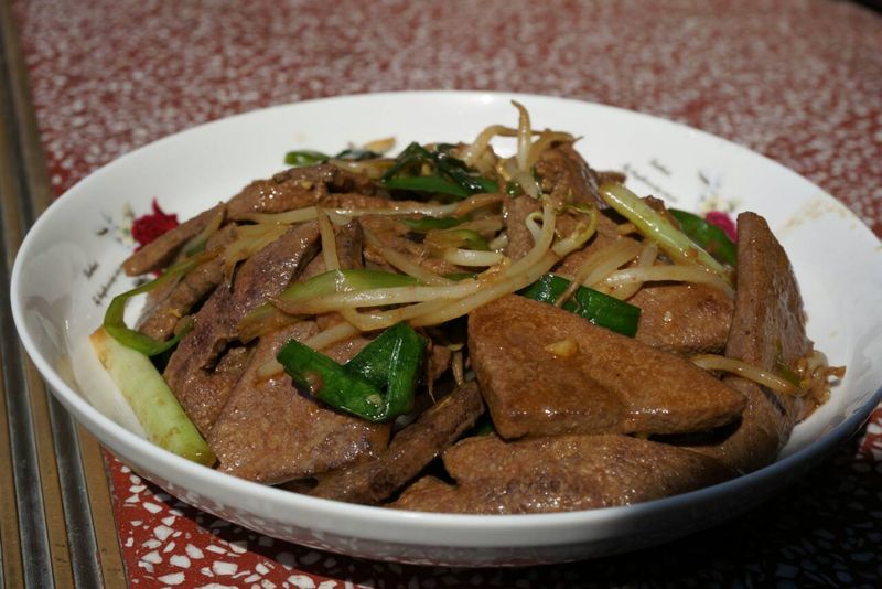 韭菜炒豬肝