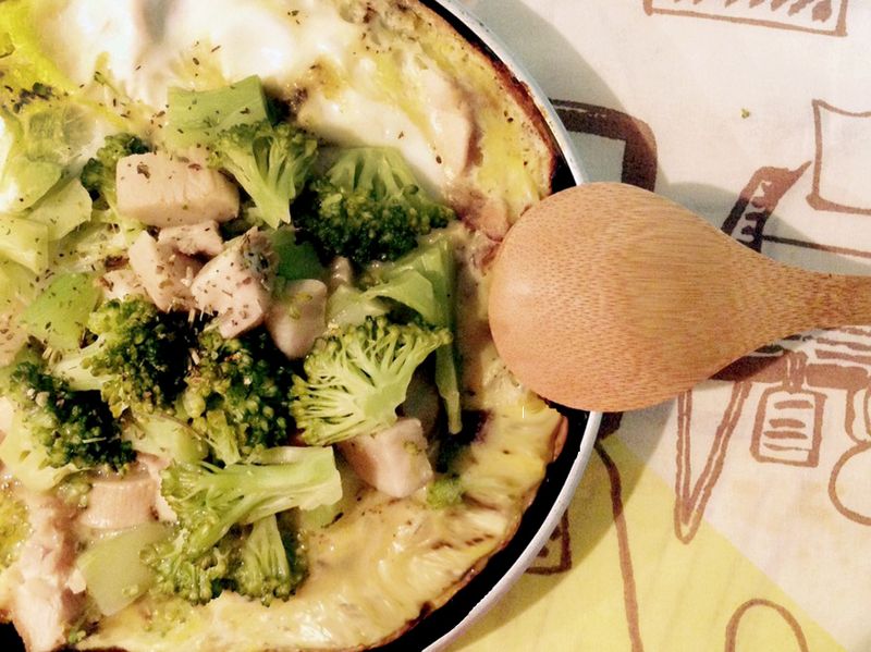 [低卡料理]雞肉花椰菜烘蛋