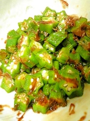 鰹魚醬油秋葵オクラのおかか醤油
