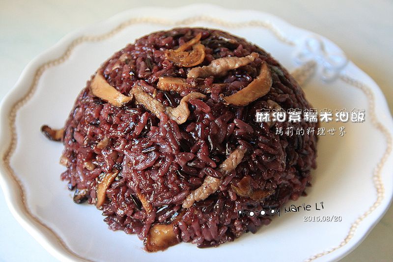 瑪莉廚房:麻油紫糯米油飯《簡易版》