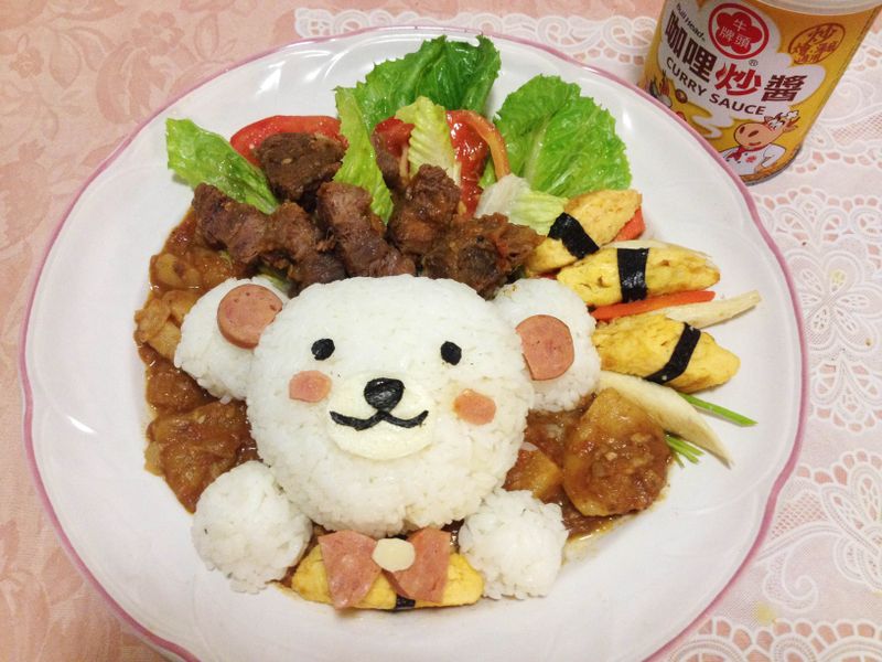 可愛熊咖哩牛肉飯『牛頭牌咖哩新食代』