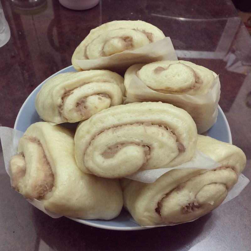 芋泥牛奶饅頭卷