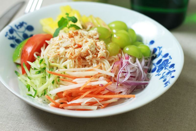 泰式雞絲涼拌冷麵_小七食堂