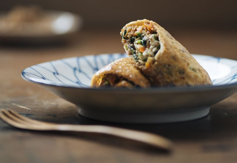 【信豐農場】紅藜菠菜豆皮卷(蛋奶素)