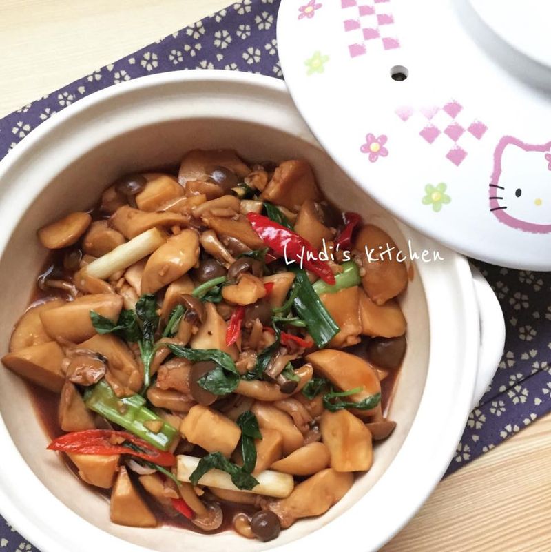 三杯杏鮑菇-蔬食料理