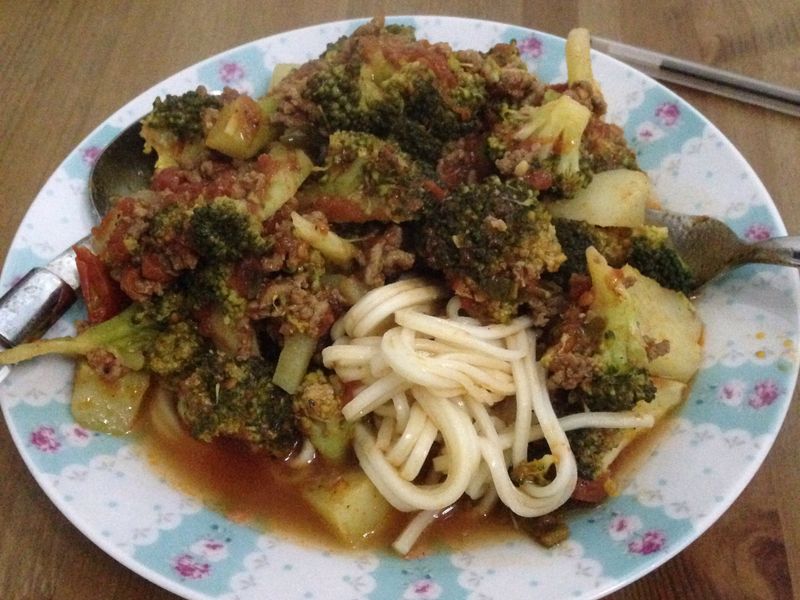 番茄花椰菜絞肉義大利麵