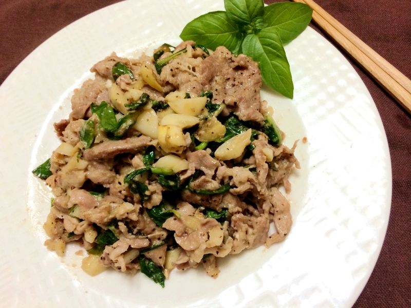 塔香蒜仔炒豬肉