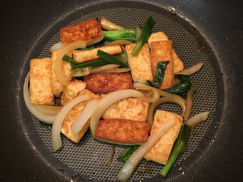 雙蔥燒豆腐