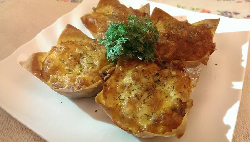 ★脆皮豬肉起司塔塔餅杯★