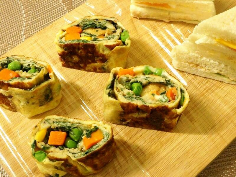 有機山菜蛋捲