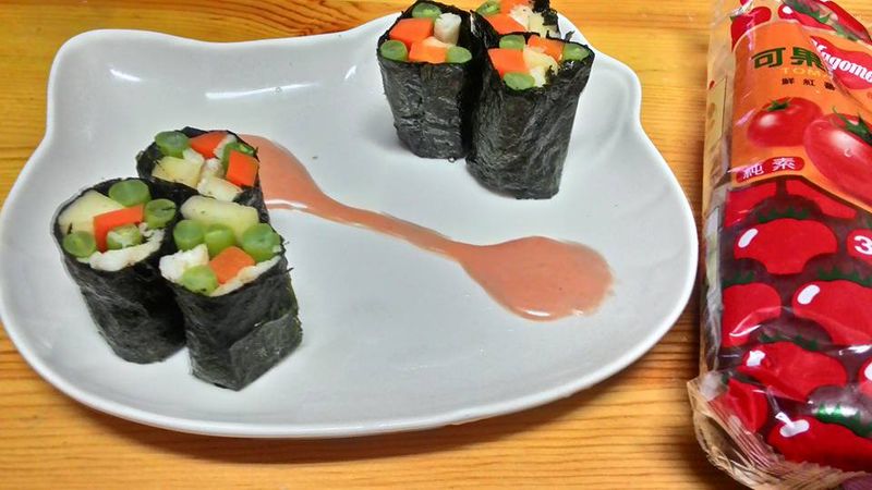 蔬菜捲 蕃茄醬懶人料理