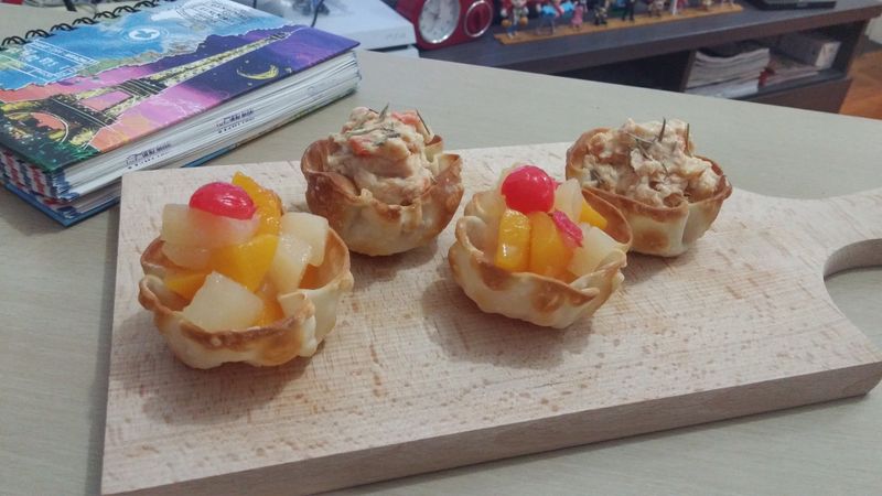 用餃子皮做小脆撻 party food