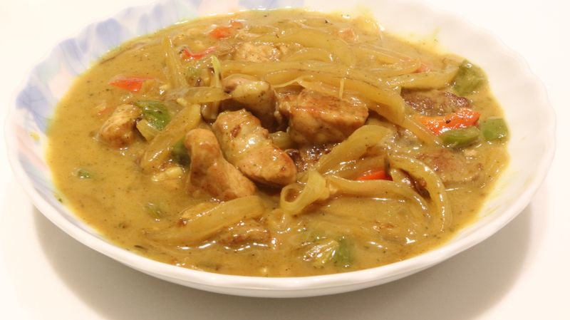 印度咖哩燴香煎豬肉