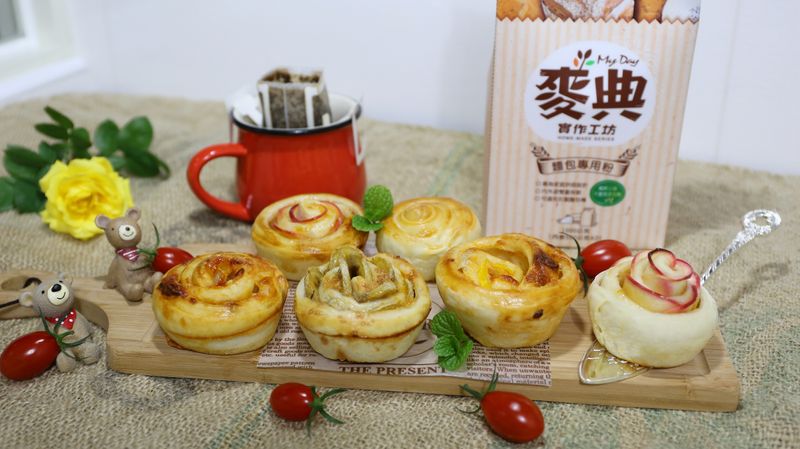 [麥典麵包麵粉]玫瑰捲(鹹甜)