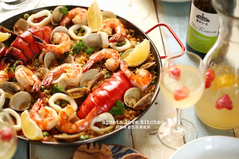 西班牙海鮮飯【玉泉台灣之美白葡萄酒】