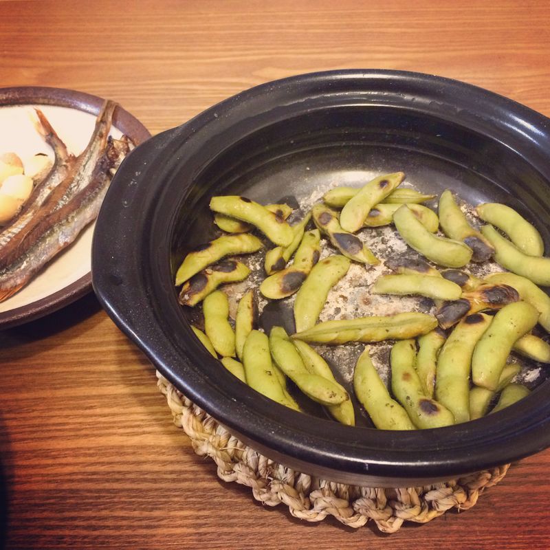 土鍋鹽烤毛豆