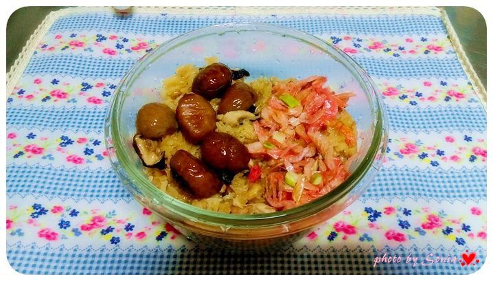 栗子櫻花蝦油飯(簡易電鍋版)