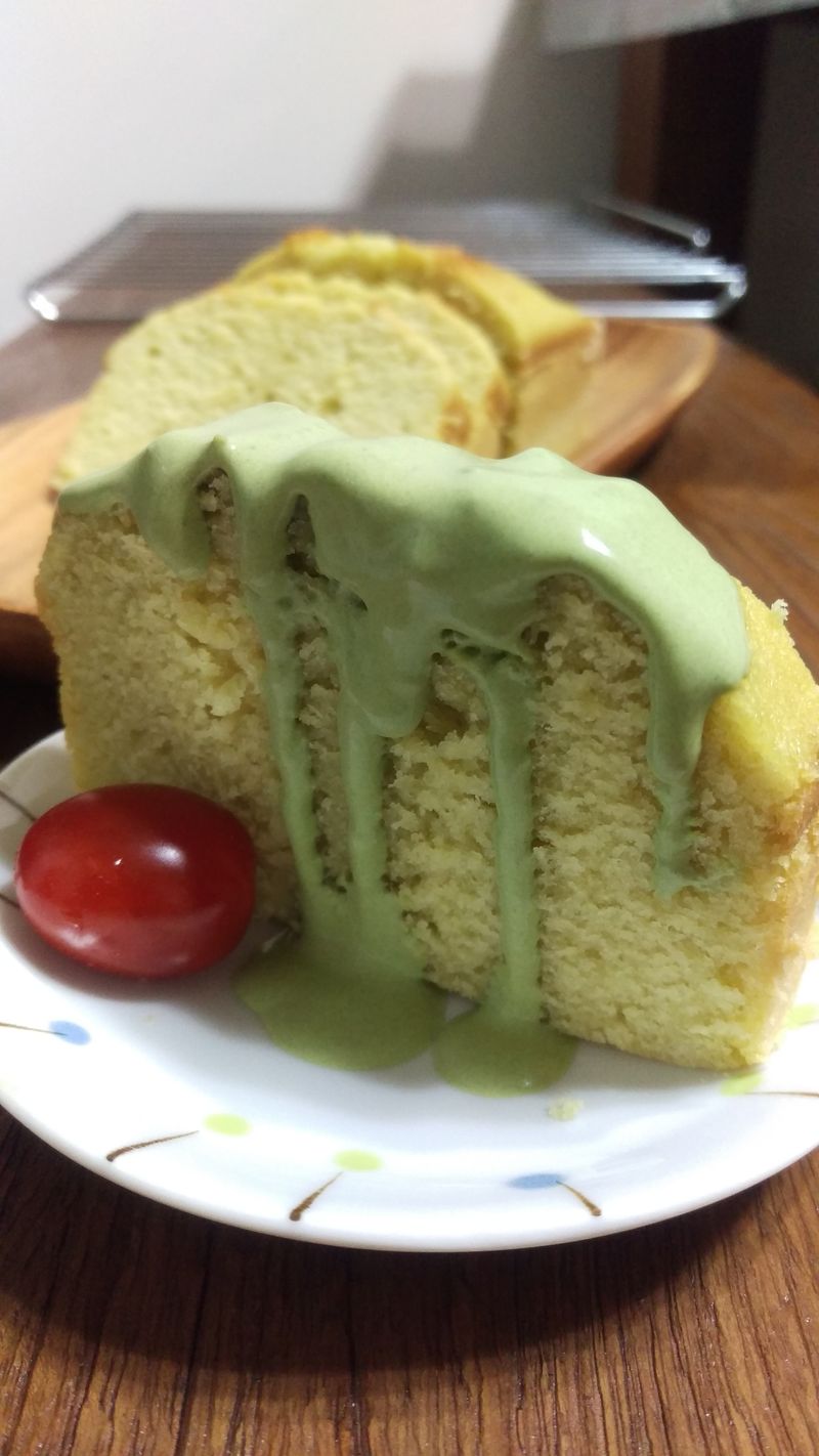 檸檬磅蛋糕佐抹茶奶霜