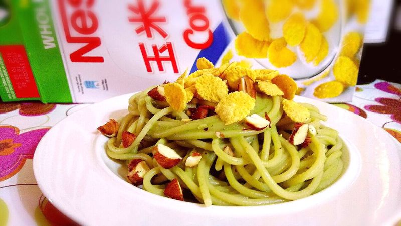 杏仁脆片義大利麵『雀巢玉米脆片』