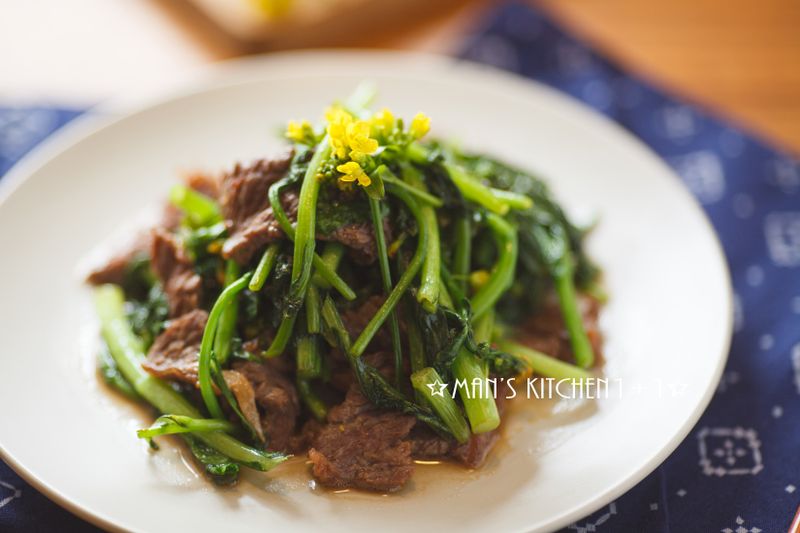 油菜花炒牛肉