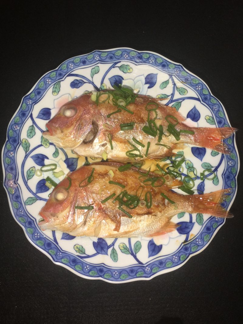 今早海釣才靠岸的鮮魚⋯乾煎赤鯮
