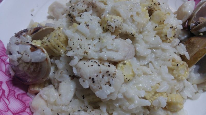 白醬海鮮燉飯【全聯快炒包料理】