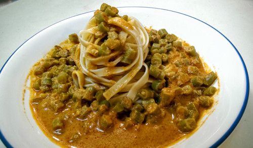 紅咖哩佐四季豆義大利麵【全聯快炒包料理】