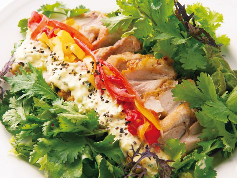東販小食堂:南蠻雞腿沙拉 佐香菜