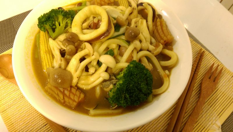 かにの咖哩海鮮菇菇烏龍麵_好菇道美味家廚