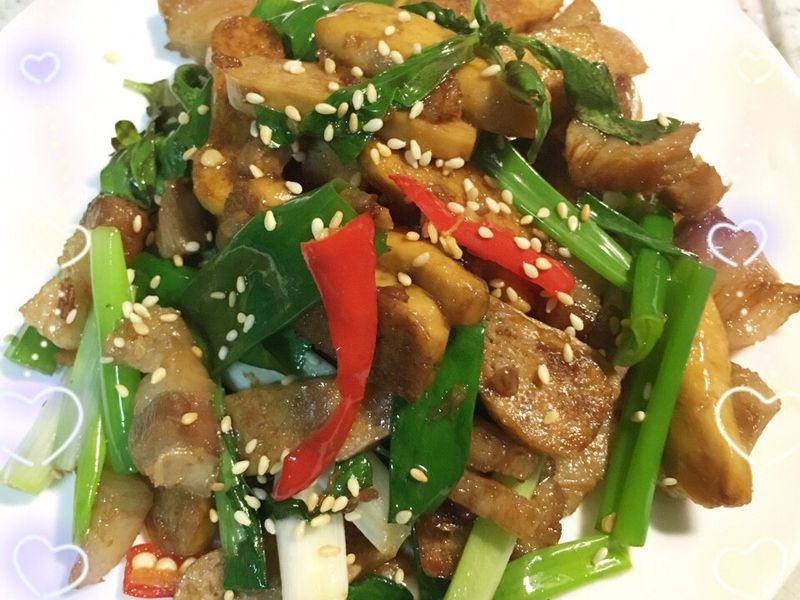 三層肉絲炒豆干
