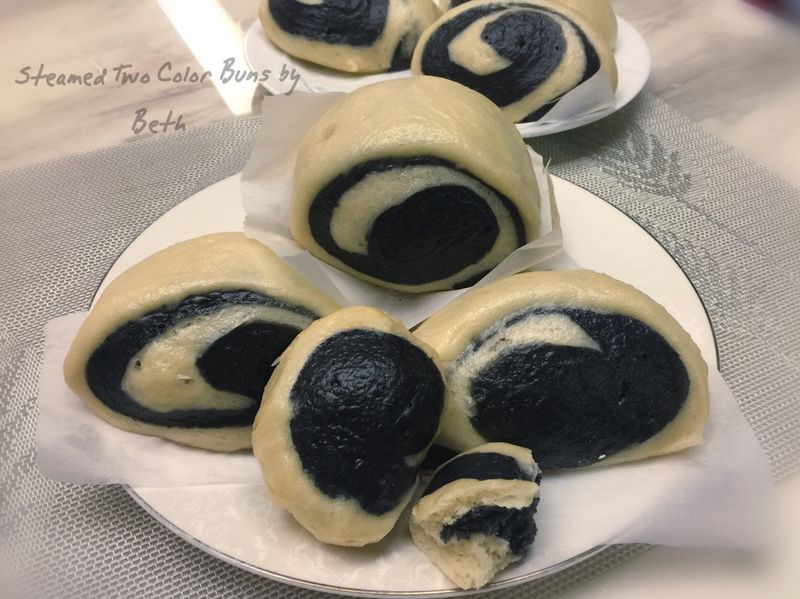 竹炭雙色饅頭
