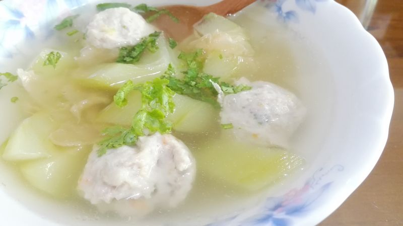 刺瓜(大黃瓜)鮮肉魚丸湯