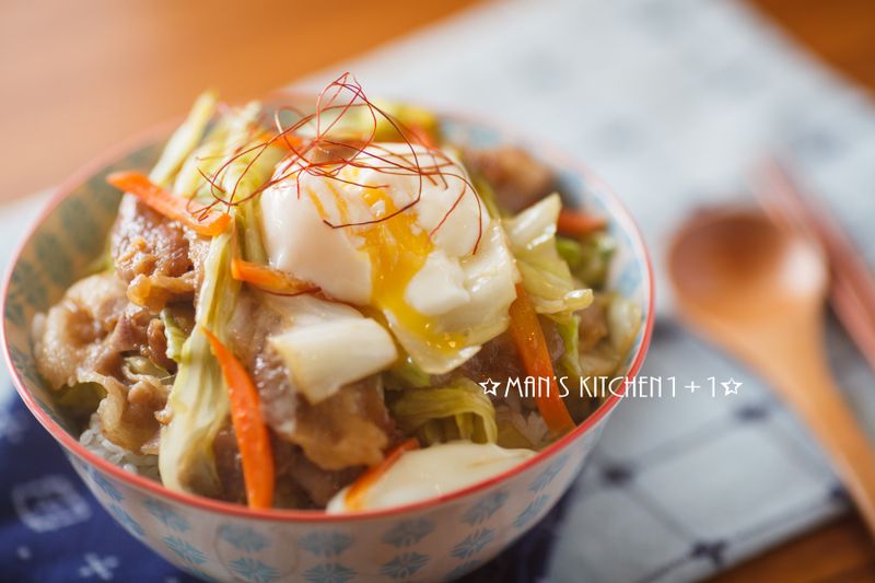 野菜豬肉丼