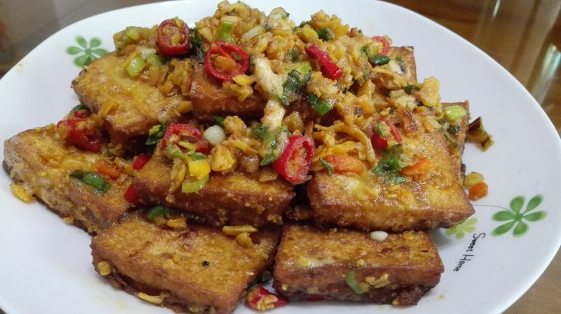 金沙豆腐(免油炸)