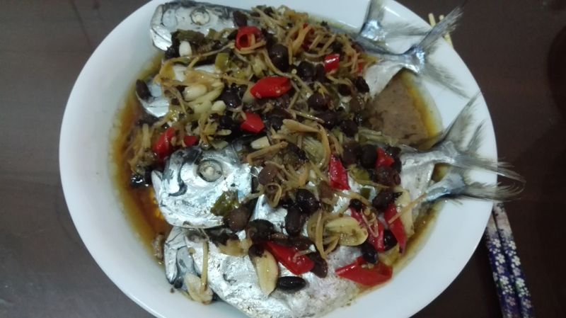 豆豉蒸皮刀魚