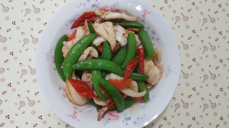 鮮魷甜豆