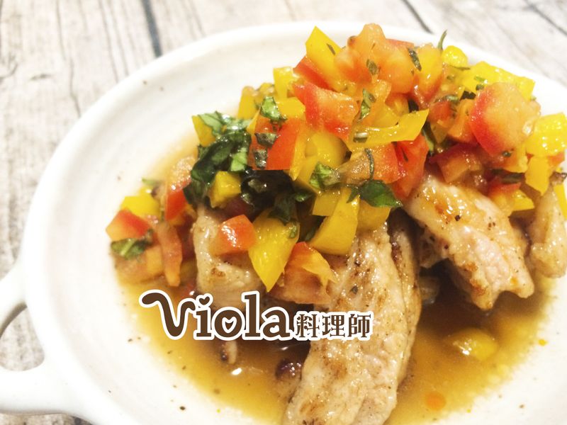 香煎松板豬佐檸檬酸甜醬