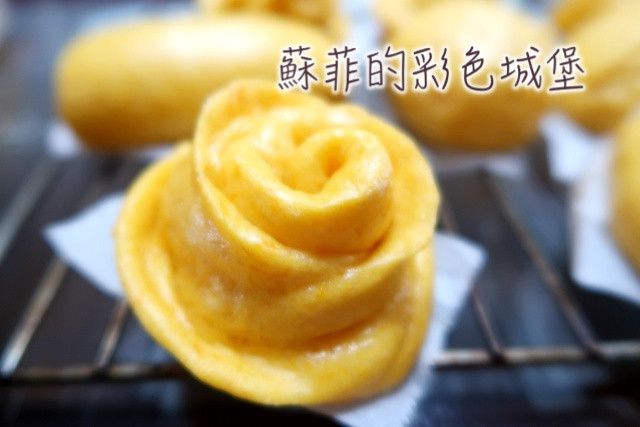 玫瑰花南瓜饅頭~~多可愛的玫瑰花!