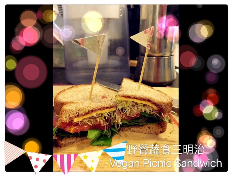 簡易野餐蔬食三明治(覆盆莓生菜沙拉)