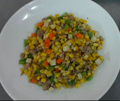 玉米炒肉末