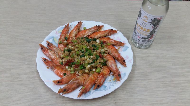 辣味高粱蝦_58度金門高粱酒