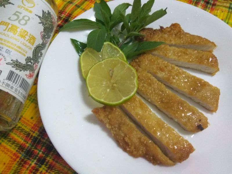 香檸薄粉豬排［58度金門高粱酒］