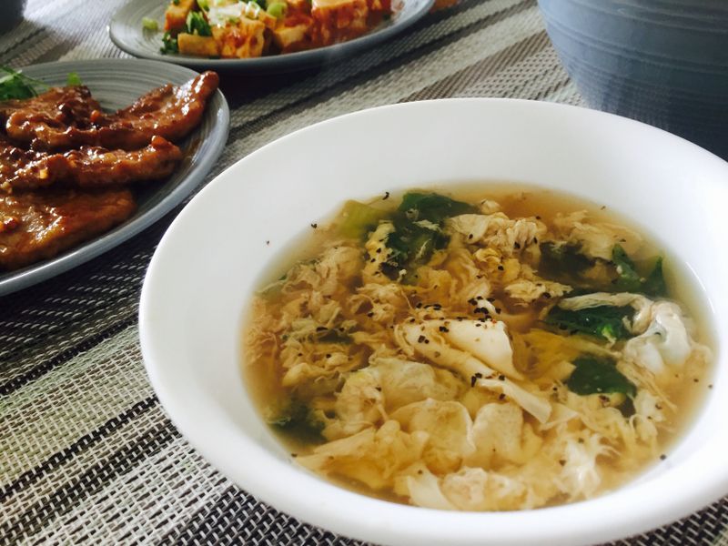 美生菜蛋花湯