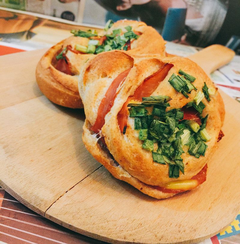 香蔥全麥火腿卷(半自動製作)