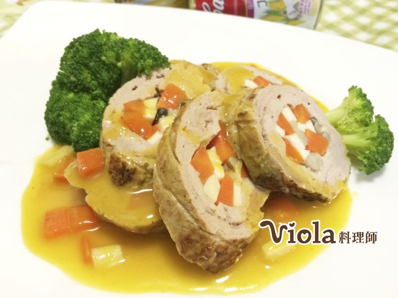 南瓜風味豬肉蔬菜捲
