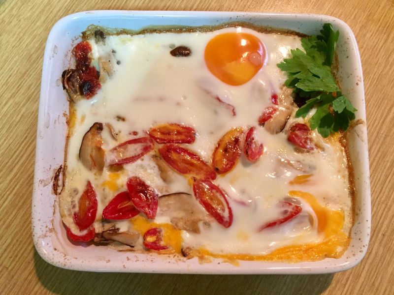 馬鈴薯蘑菇蕃茄烤蛋（蔬食）