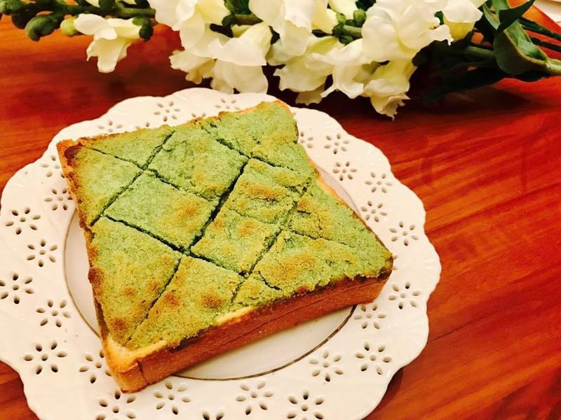 免奶油!宇治抹茶奶酥厚片吐司