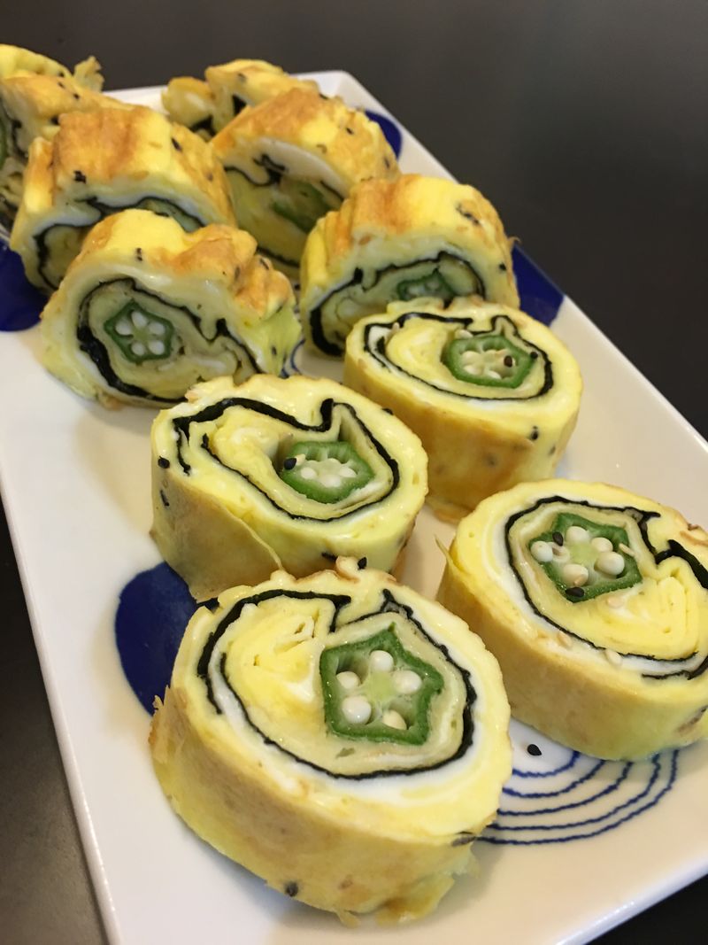 秋葵玉子燒蛋(不沾平底鍋版)